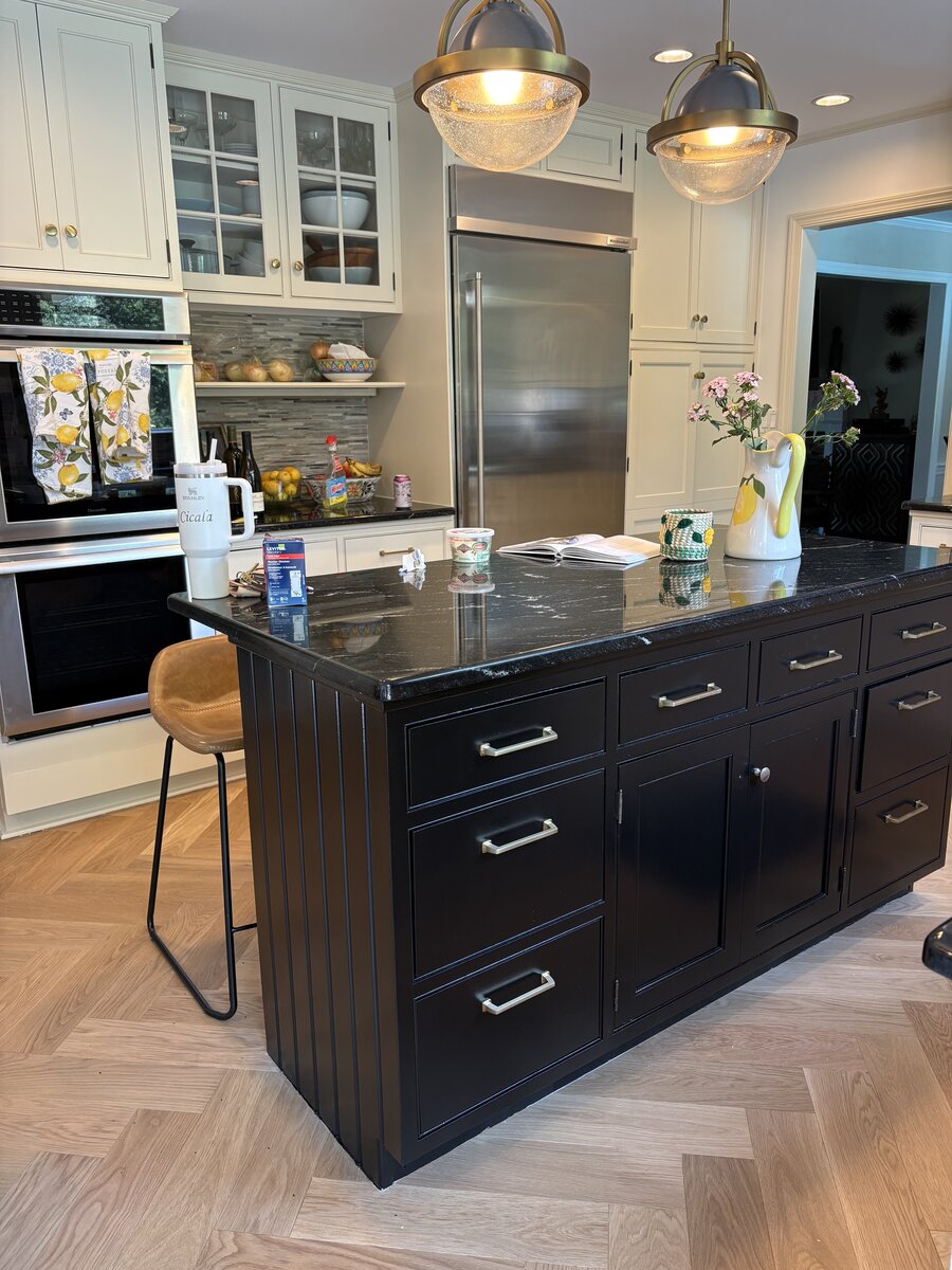 Kitchen island cabinet refinishing project