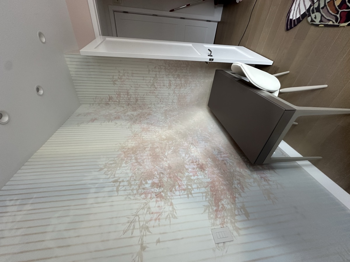 Cherry blossom wallpaper mural with desk area by J&B Painting